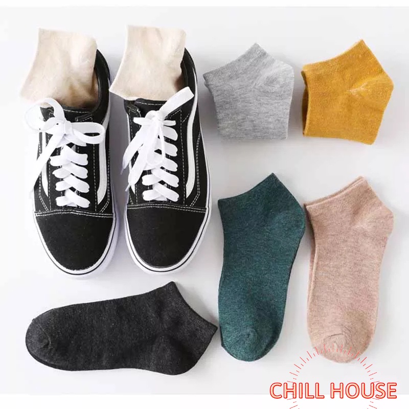 Tất cổ ngắn trơn cotton Unisex chống hôi chân T777 - CHILL HOUSE