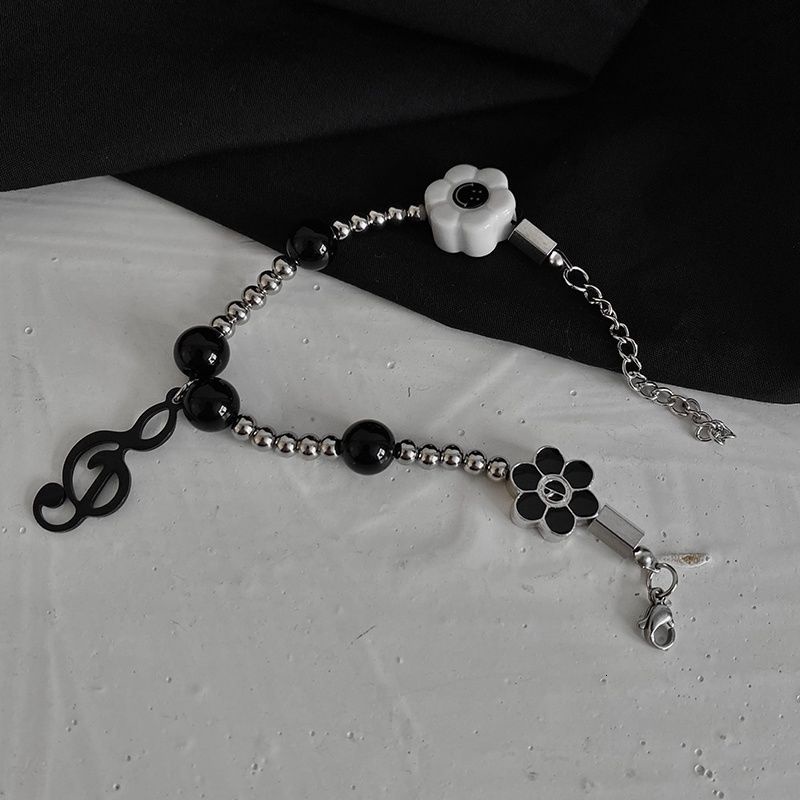 Vòng tay mặt hình nốt nhạc mặt cười phong cách hip hop Hàn Quốc cho nam và nữ