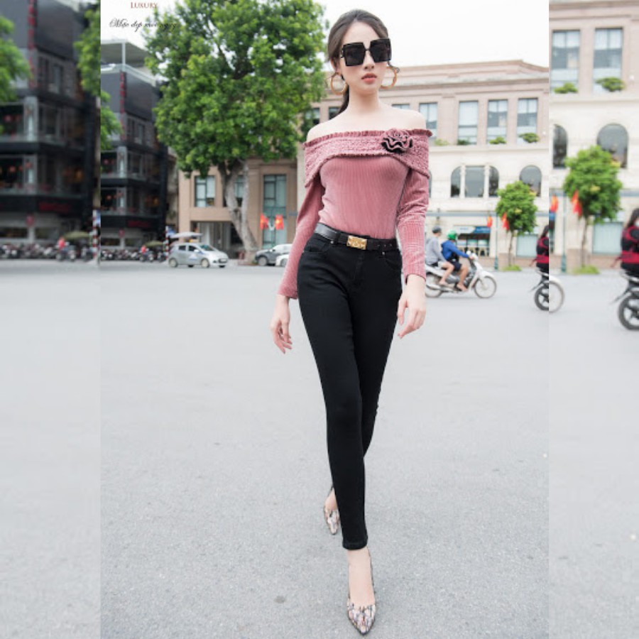 Quần jean nữ xịn H&H Luxury - Quần Skin Đen Vải mềm lên dáng cực chuẩn, dài chân, ôm eo - Thời trang nữ | BigBuy360 - bigbuy360.vn