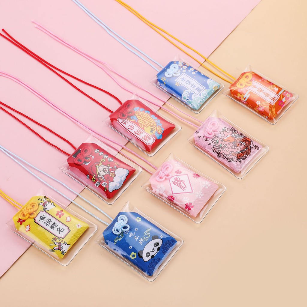 ( nhiều mẫu ) Túi Phước May Mắn Omamori Bọc Vỏ Silicon treo trang trí tình duyên tài lộc học tập bình an