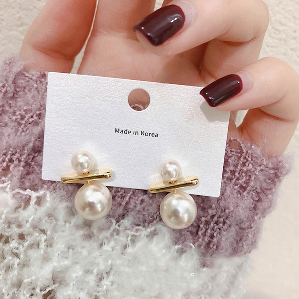 Bông Tai Mạ Bạc 925 Đính Ngọc Trai Phong Cách Thanh Lịch Thời Trang Cho Nữ