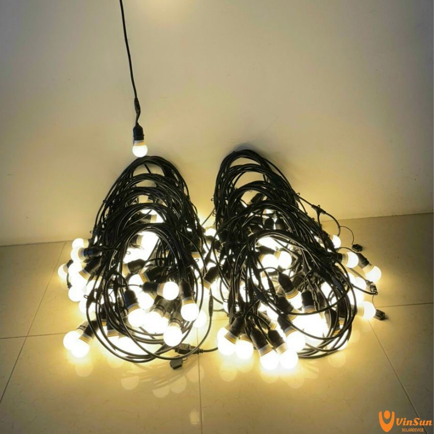 Dây Đèn Led Trang Trí Ngoài Trời Chống Nước Dây E27 Trang Trí Sân Vườn Quấn Cây Bóng Đa Sắc Màu 1W 3W, Vinsun