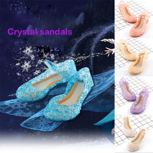 Giày Sandal họa tiết Công Chúa Elsa Trong Suốt đáng yêu Cho Bé Gái