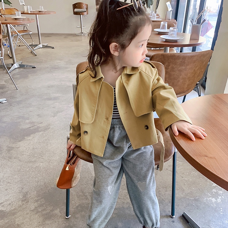 Áo khoác dáng rộng phong cách Hàn Quốc thời trang mùa thu cho bé gái