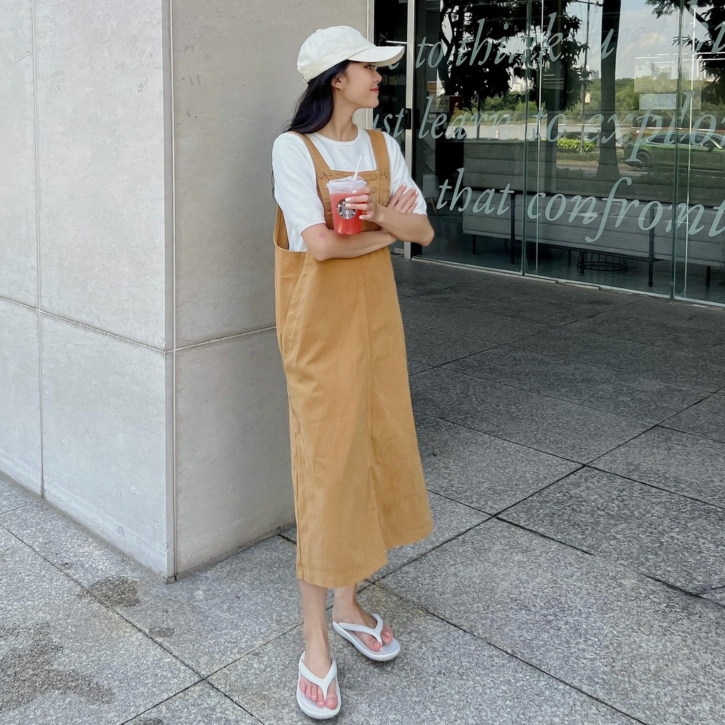 Váy yếm kaki form dài LENCLOTHING 8243