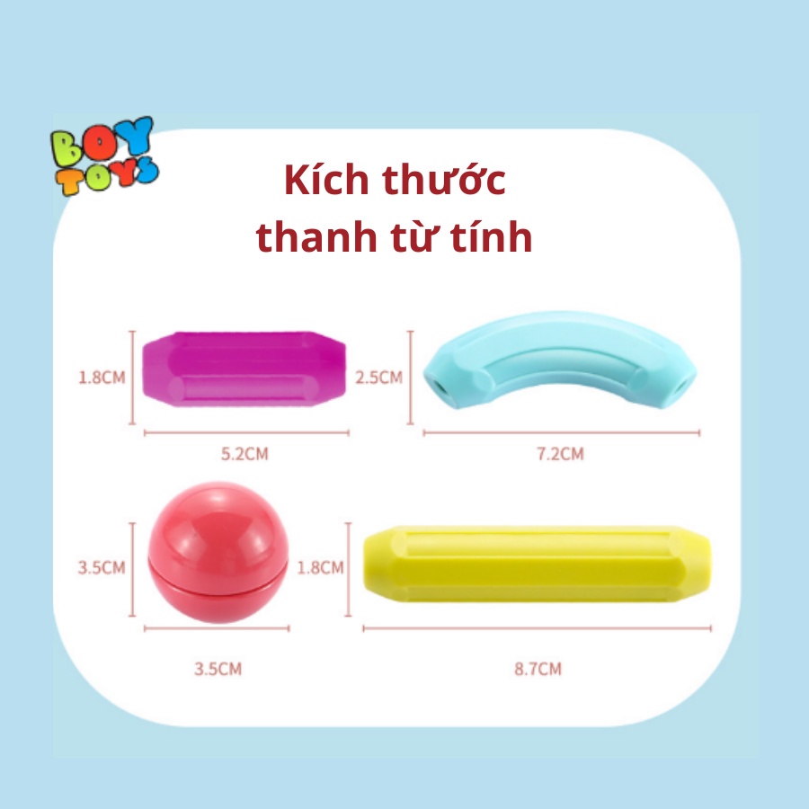 [HÀNG CAO CẤP]Bộ xếp hình nam châm từ tính thế hệ mới, đồ chơi lắp ghép hình khối xây dựng DIY phát triển trí tuệ cho bé