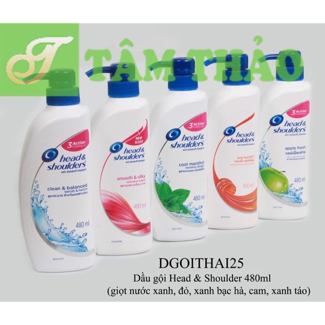 Dầu gội đầu head & shoulder 480 mL