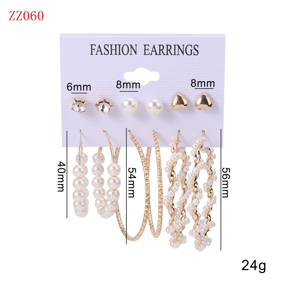 Set 6 Khuyên Tai Nữ Thời Trang Đơn Giản