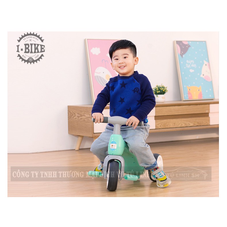 Xe 3 bánh I-bike cho trẻ từ 18 tháng - 5 tuổi, nhựa cao cấp, 2 màu xanh, hồng