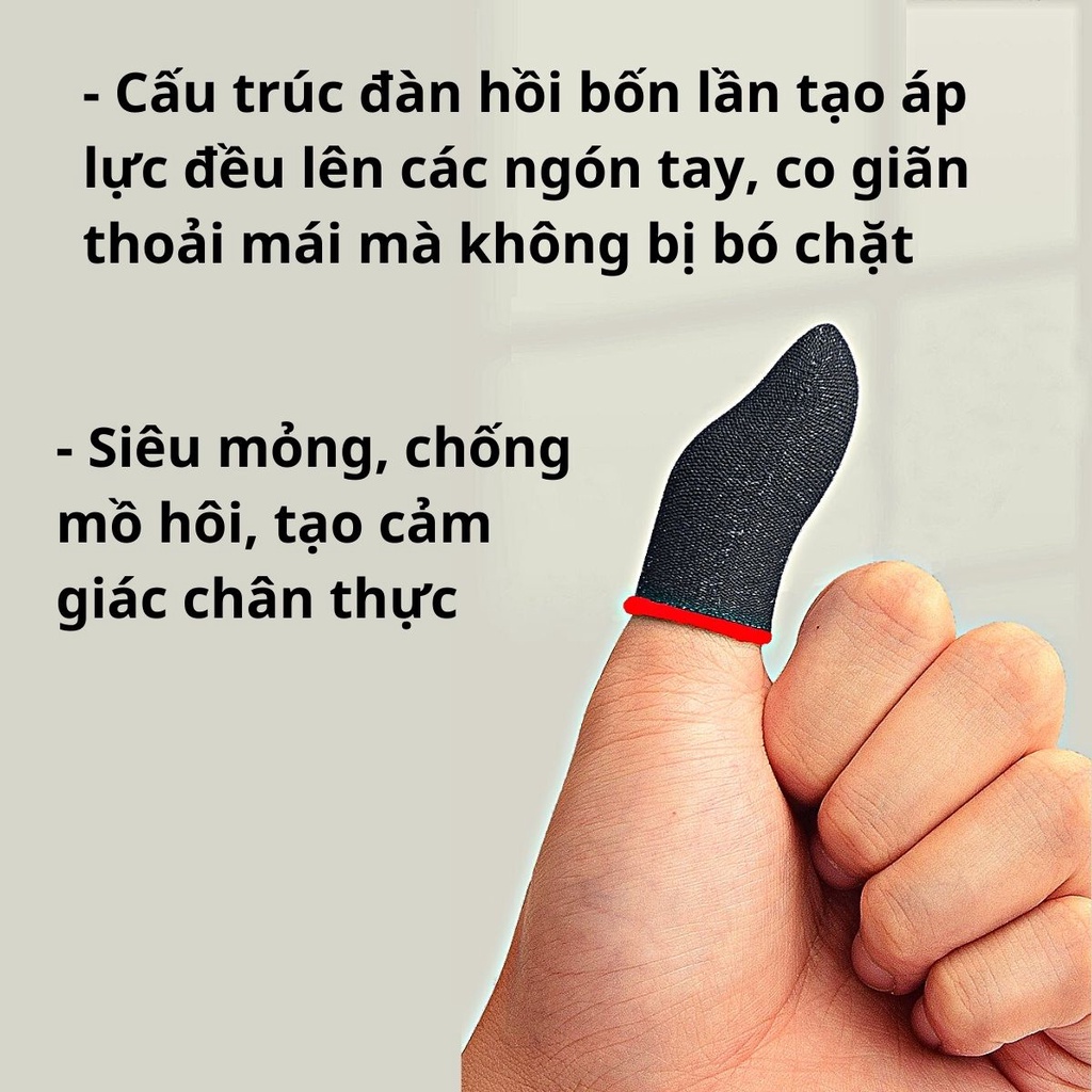 Bao tay chơi game 2 ngón - phụ kiện chơi game ff , pubg , flydigi . găng tay siêu nhạy chống mồ hôi ngón tay