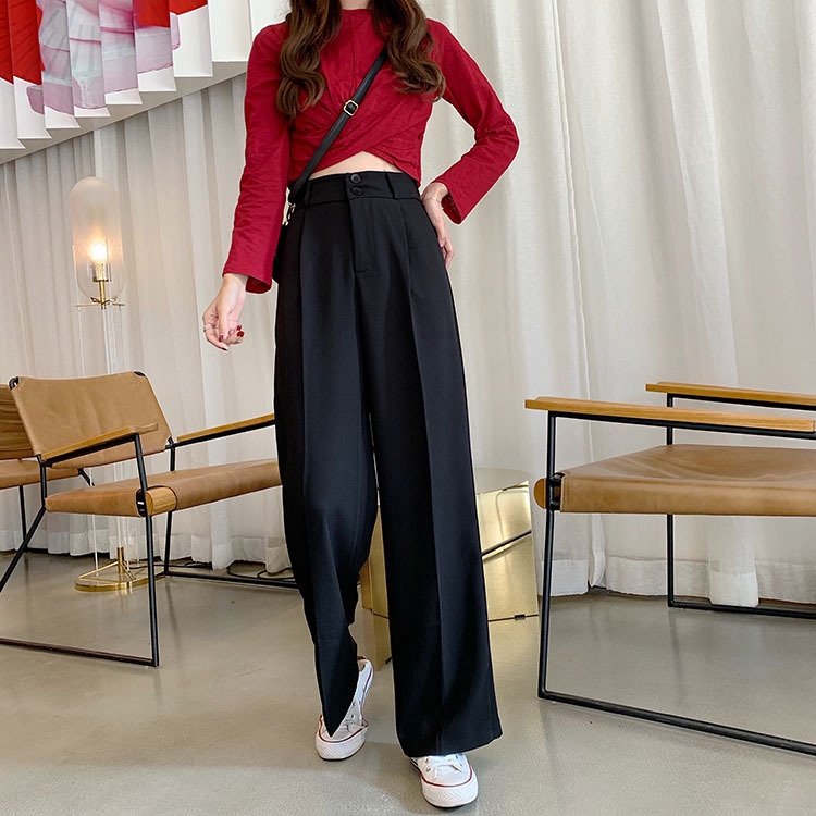 Quần lưng cao ống rộng thời trang cho nữ | BigBuy360 - bigbuy360.vn