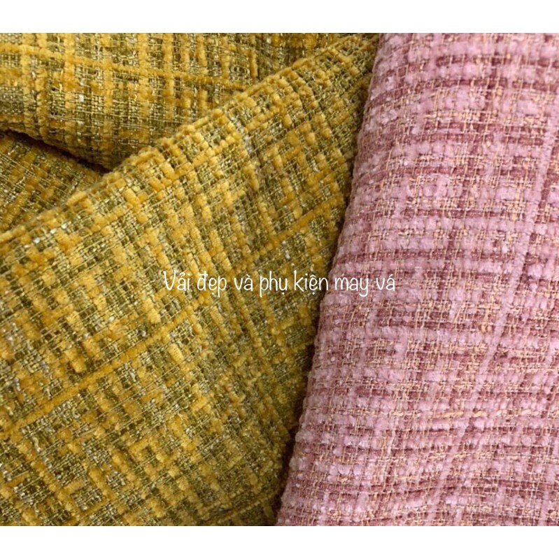 Vải đẹp TWEED Nhung may quần áo váy vest thu đông