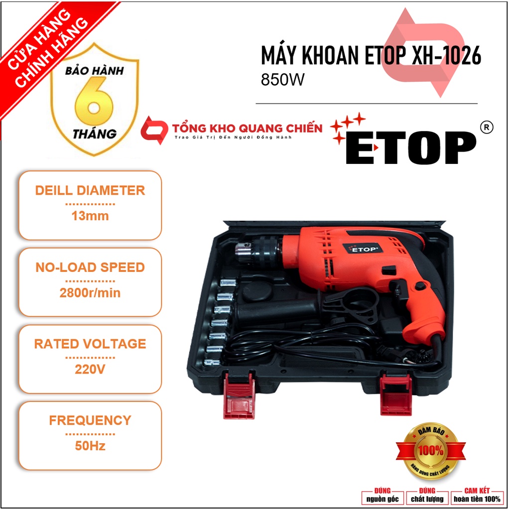 Máy khoan | Máy khoan ETOP XH-13A | Công Suất 850w | SX Tại Thái lan Theo Công Nghệ Nhật Bản