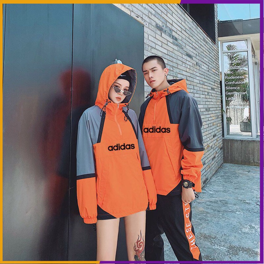 (ORDER)Áo khoác gió đôi Nam Nữ thể thao in logo adidas cá tính (957177) [Giá Tốt]
