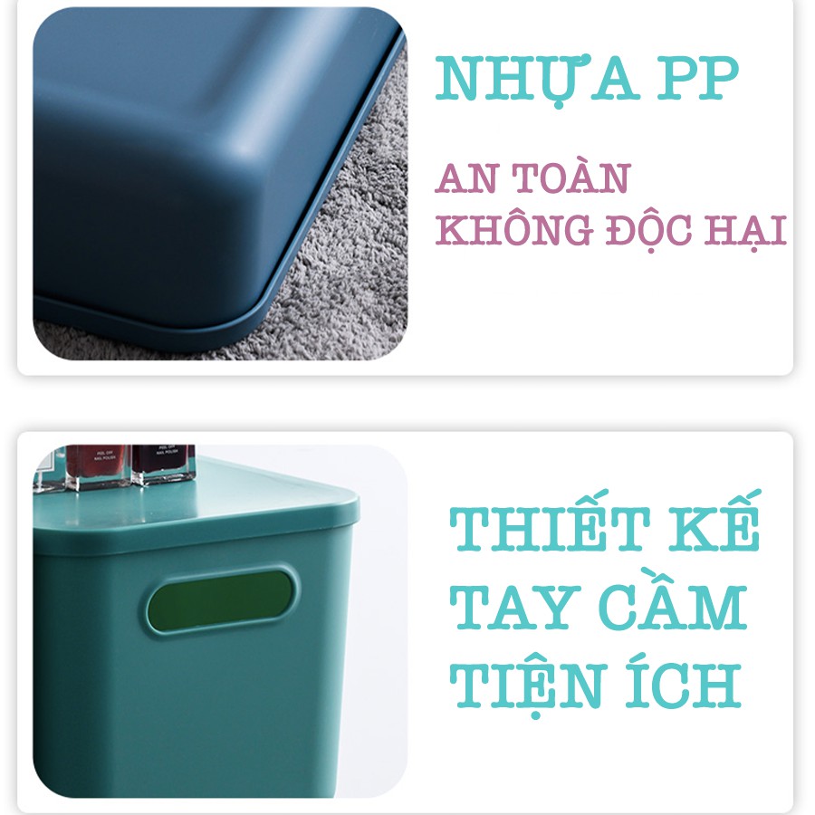 Hộp Nhựa Có Nắp, Hộp Nhựa Đựng Đồ Đa Năng Có Tay Cầm Nhiều Màu Tiện Dụng Cao Cấp - Gia Dung Eco Shop