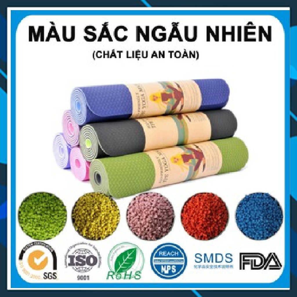 Thảm tập Yoga cao su tự nhiên chống trơn trượt thấm hút mồ hôi tốt 6mm