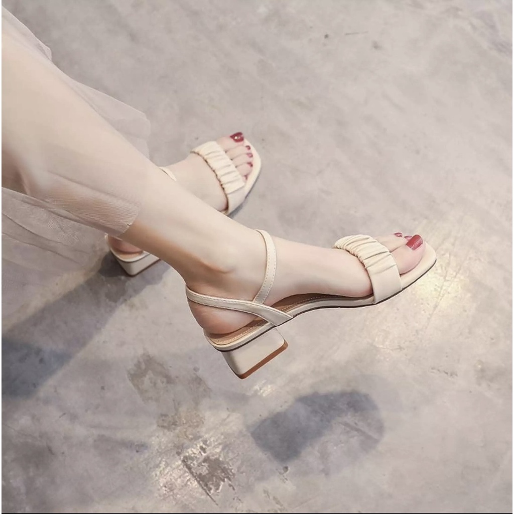 Dép sandal cao gót quai nhúng 3p thời trang hàng đẹp sang chảnh thích hợp dạo phố, dự tiệc.