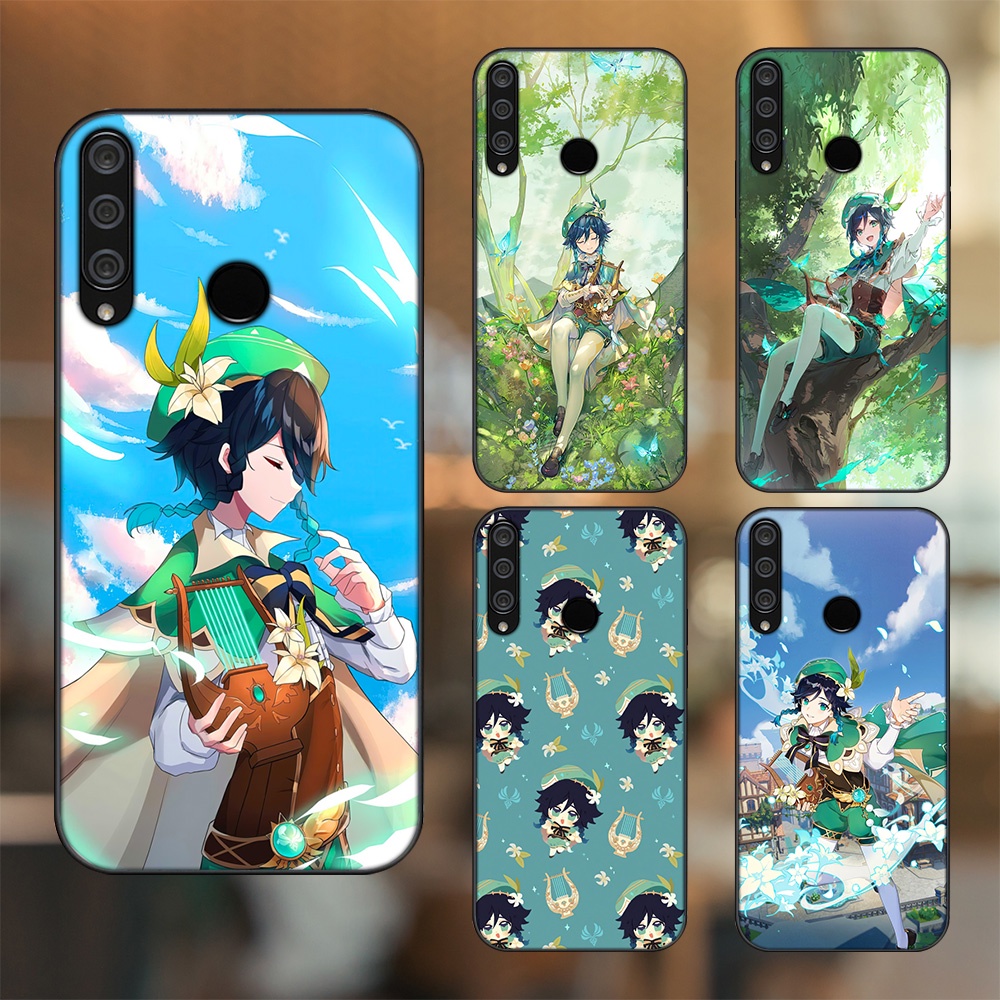 Ốp lưng Huawei Y6P viền đen in hình Venti Genshin Impact