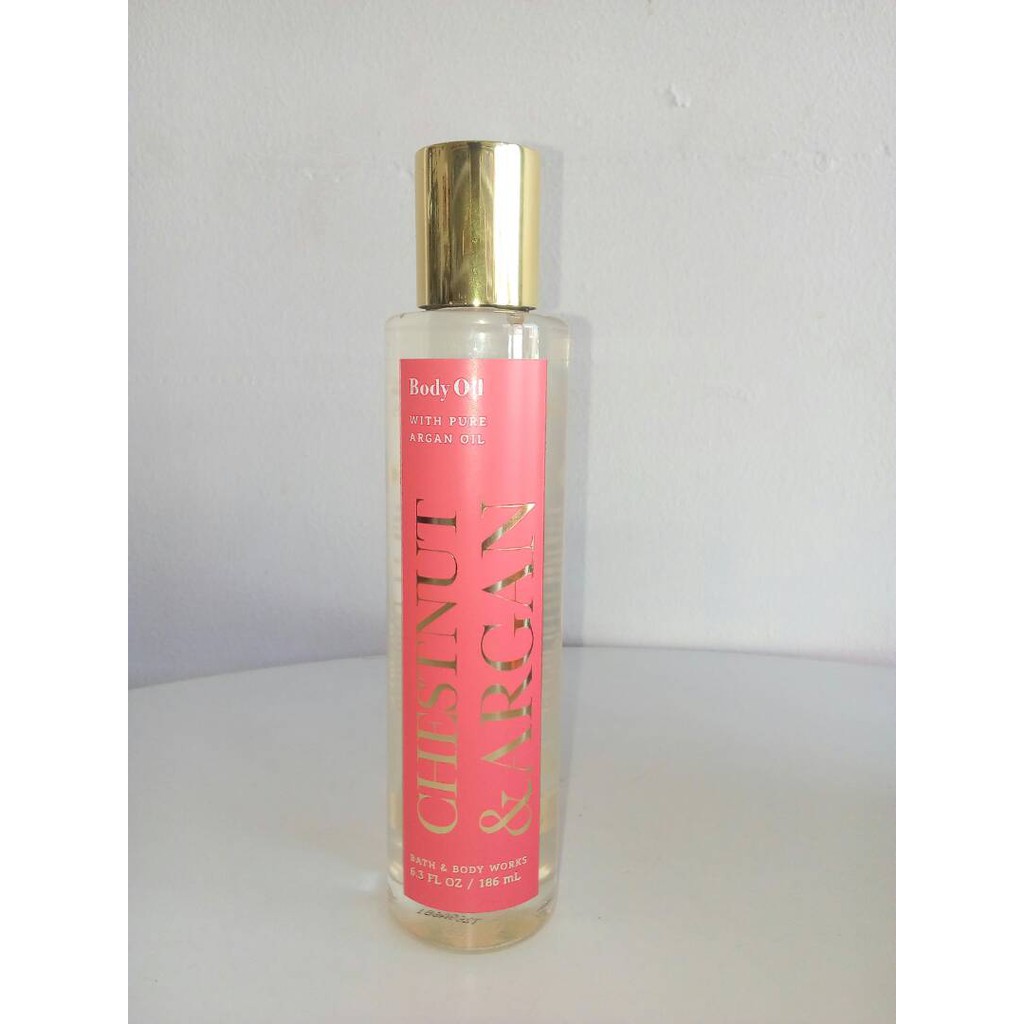 Dầu dưỡng ẩm cơ thể nữ Bath &amp; Body Works CHESTNUT &amp; ARGAN Body Oil 186ml (Mỹ)