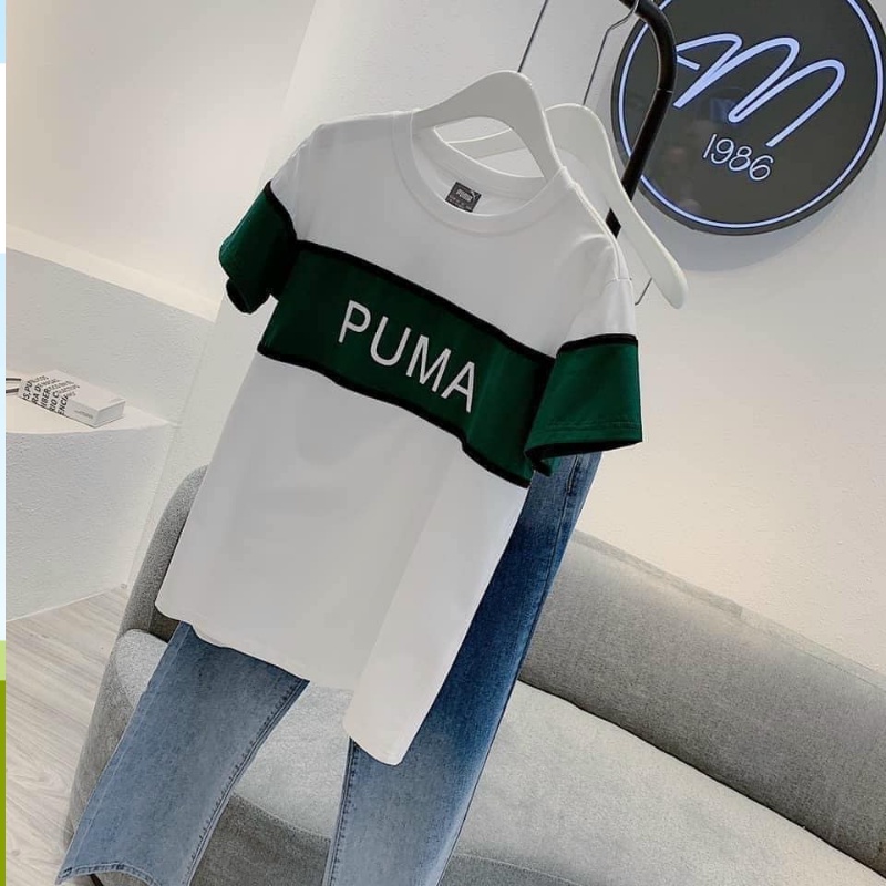 Áo thun nữ chất cotton pu.ma xanh trắng cá tính cho mùa hè M1.109.S | BigBuy360 - bigbuy360.vn