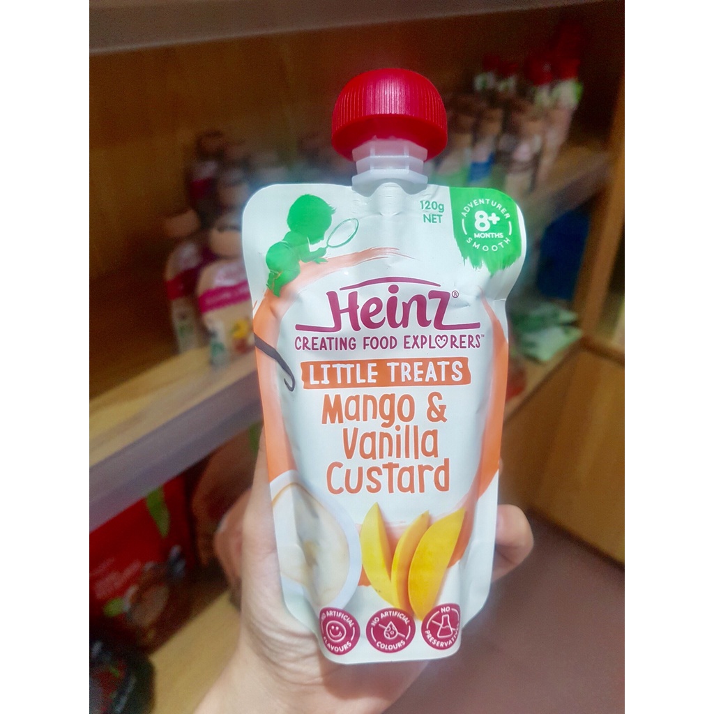 Váng sữa/Hoa quả nghiền HEINZ - ÚC cho bé từ 6m+ và 8m - Nhà hữu cơ - Date: 28/8/2023