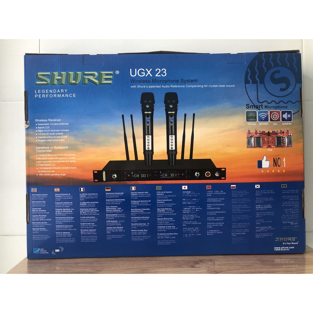 Micro Karaoke Không Dây Shure UGX23 - Hàng Chuẩn Loại 1 Phiên Bản Nâng Cấp Của UGX21, 4 râu bắt sóng cực mạnh