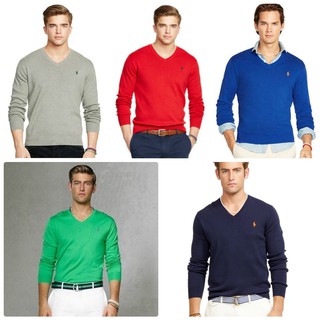 Áo len nam cổ V polo ralph lauren xuất xịn