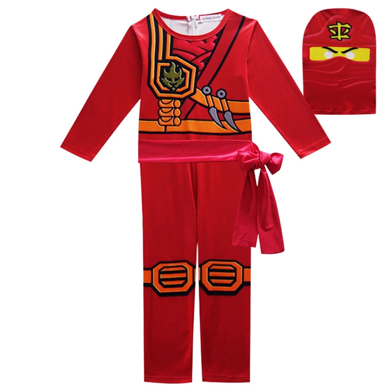 LEGO NINJAGO Role Cosplay Costume Halloween Boys Girls Jumpsuit Set Ninja Funny Party Kids Clothing