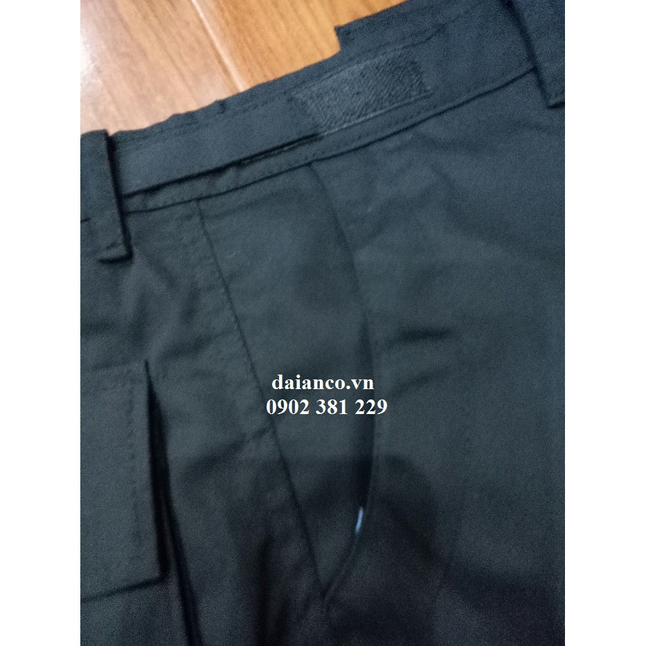 Quần bảo vệ đen túi hộp 6 túi kèm áo bảo vệ trắng cộc tay - đủ size