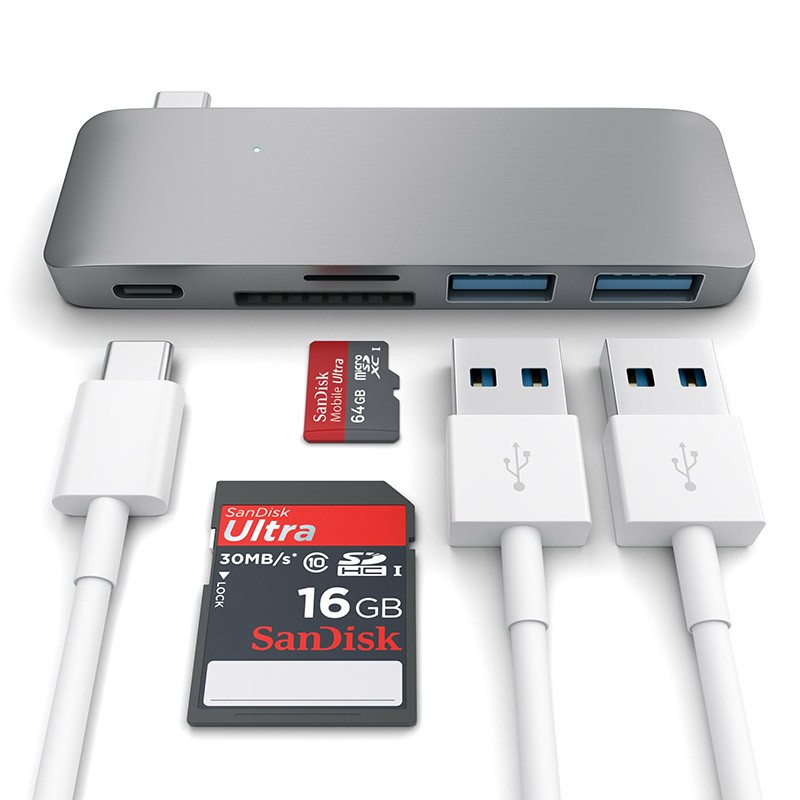 Cổng Chuyển HyperDrive 5-IN-1 USB-C Hub With Pass Through Charging For Macbook - HD21B