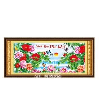 Tranh thêu chữ thập 3d Vinh hoa phú quý < 53426 > chưa thêu