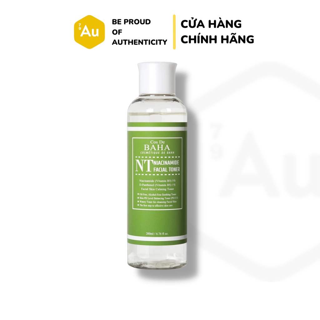 Cos De BAHA | Toner Niacinamide 5% & Panthenol 1% - Hỗ Trợ Phục Hồi, Cân Bằng Dầu Ẩm & Làm Đều Màu Da 200ML (NT)