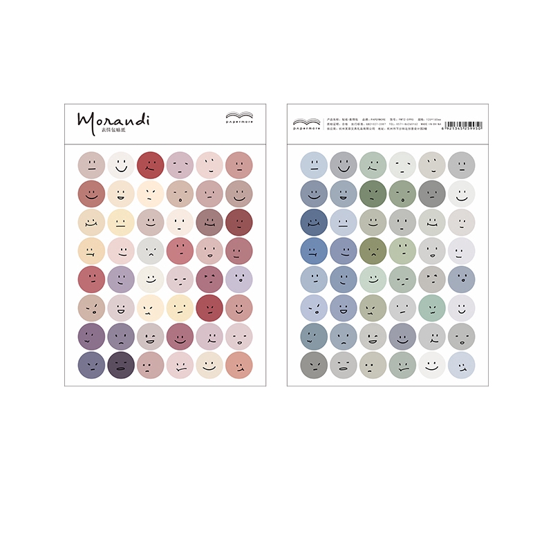 Sticker Morandi họa tiết dễ thương màu sắc tươi sáng dùng trang trí đẹp mắt