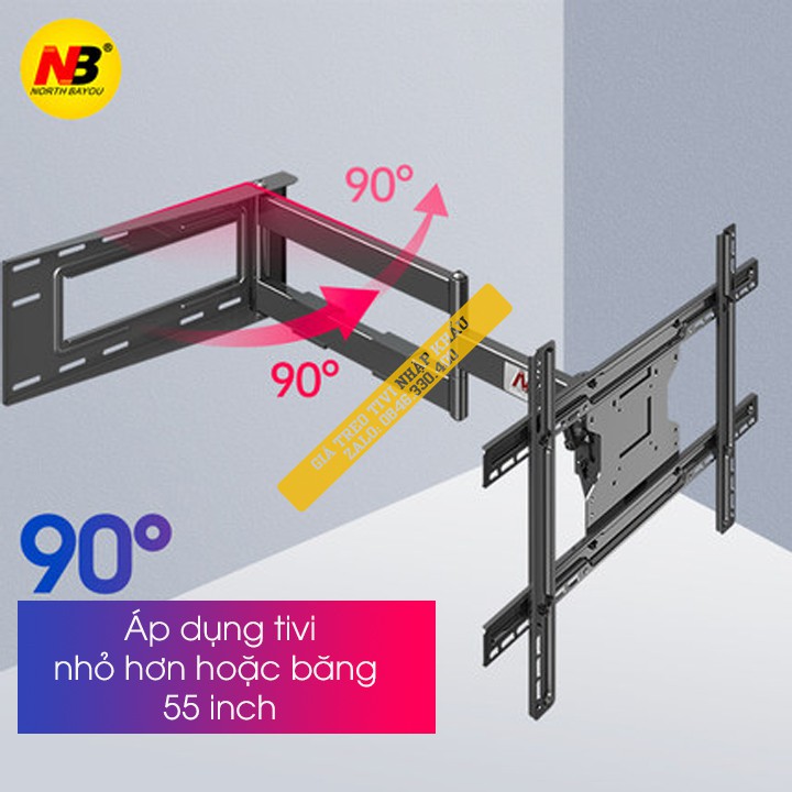 Giá Treo Tivi Xoay Vuông Góc 90 Độ NB SP2 40 - 70 Inch - Hàng Chính Hãng NorthBayou