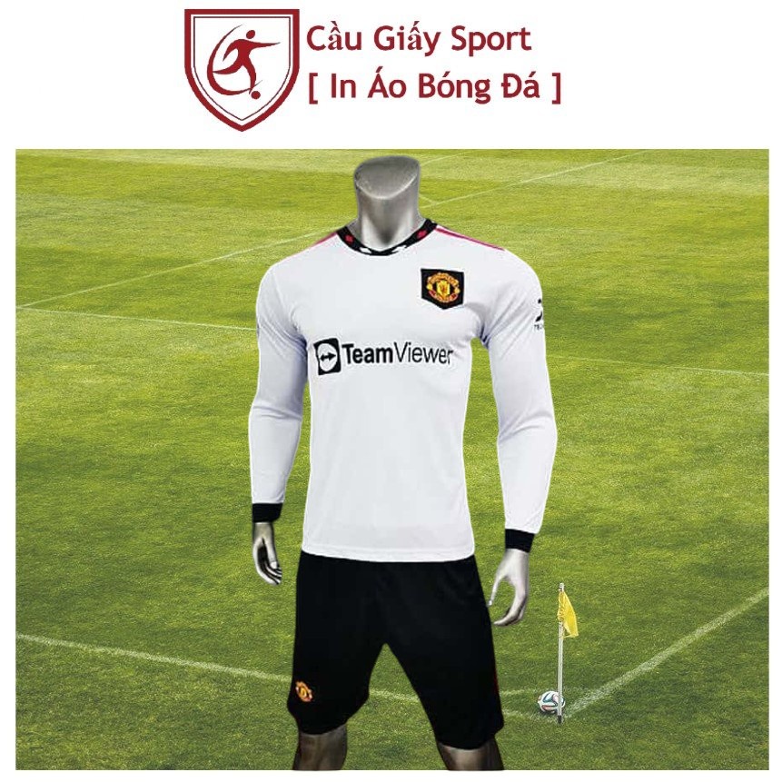 Bộ Quần Áo Bóng Đá Dài Tay Đội MU Trắng