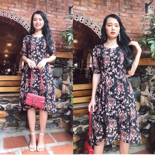Đầm Xòe Họa Tiết Misa Fashion Siêu Đẹp, Vải Tốt, Giá Rẻ - MS388