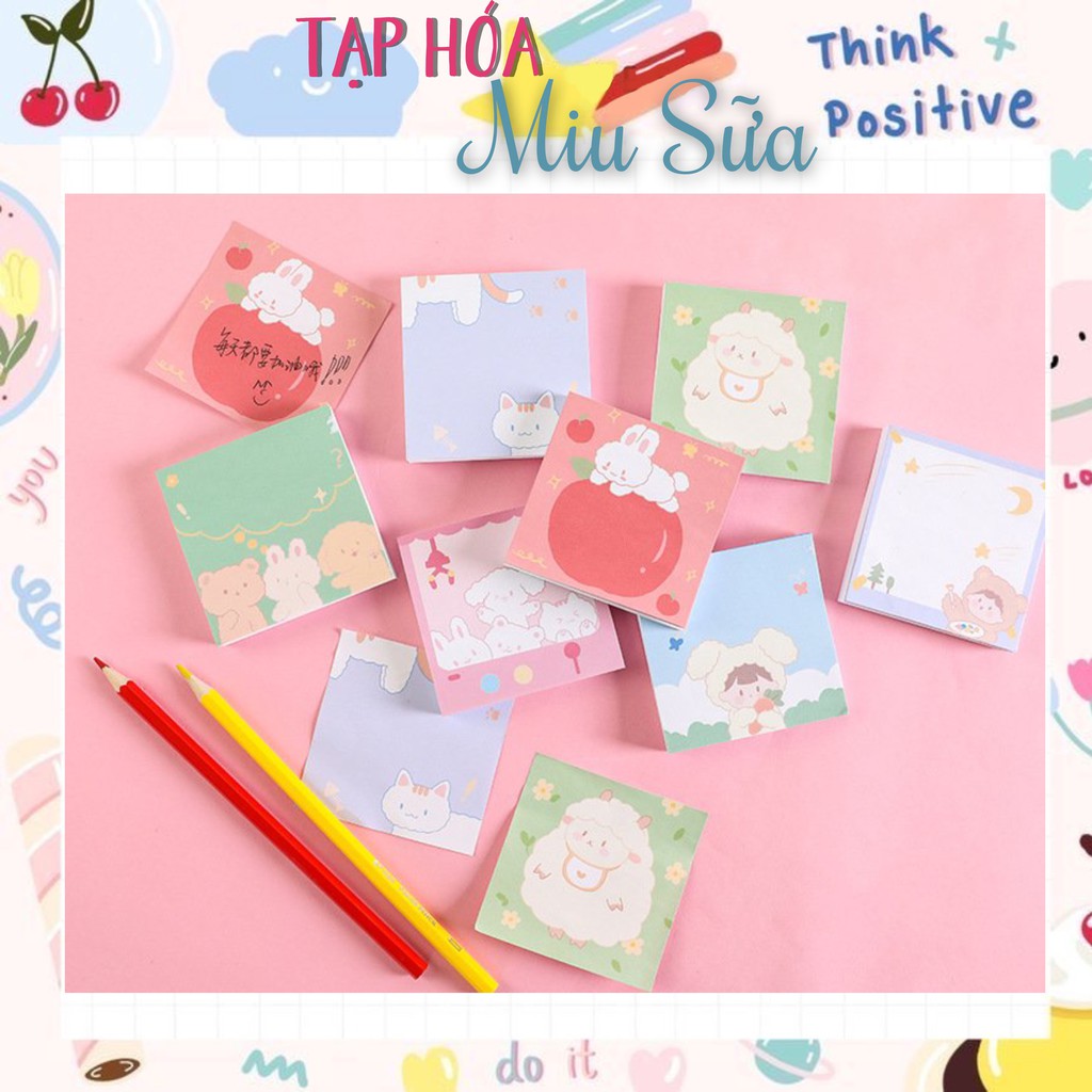 Tệp note 8x8cm hoạt hình cute - MiuSua