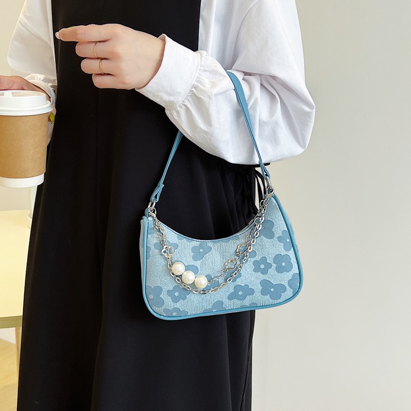 Túi Đeo Chéo Vai Hình Vuông Đính Ngọc Trai Thời Trang Mùa Hè 2022 Dành Cho Nữ