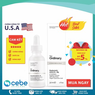 Serum dưỡng ẩm và phục hồi da The Ordinary Hyaluronic Acid 2% + B5 (30mL)