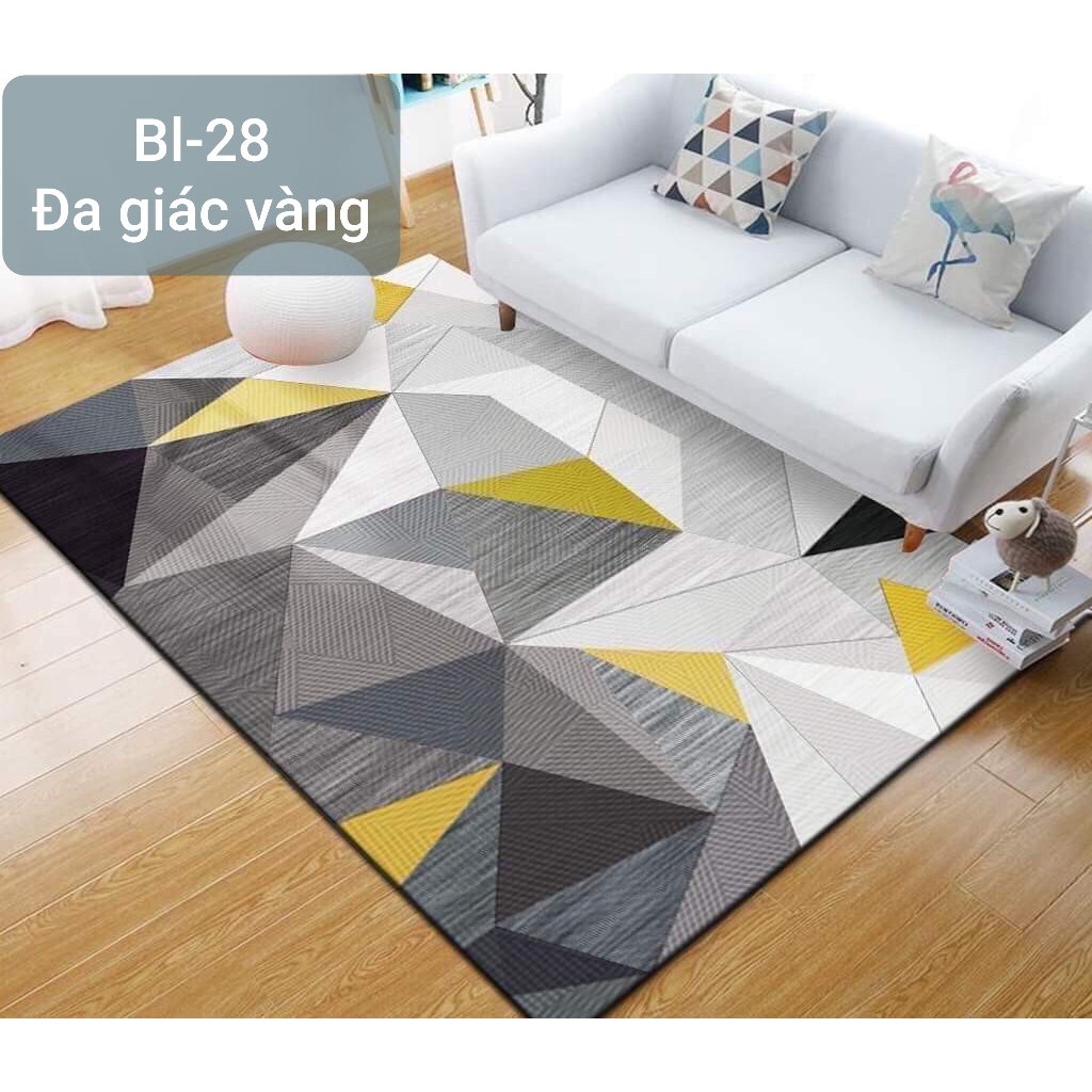 Thảm nỉ BALI trải sàn loại 1m6 x 2m3 mẫu đa giác vàng