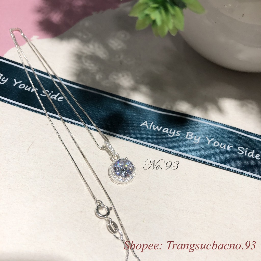 (HOT) Dây Chuyền Nữ Bạc Ý 925 vòng cổ mặt đá lớn sang trọng trang sức cao cấp No.93 Jewelry