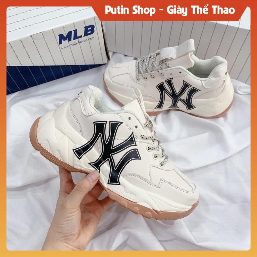 Giày Thể Thao Nam Nữ MIB Đế Nâu, Giầy Độn Đế ny đen Mlb boston, Ny Vàng, La full box bill