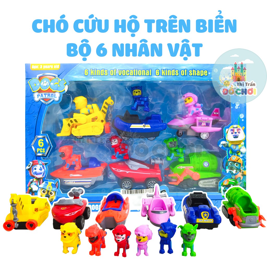 Đồ chơi đội chó cứu hộ 6 xe chạy trớn size lớn cho bé G2010 - Thị trấn đồ chơi