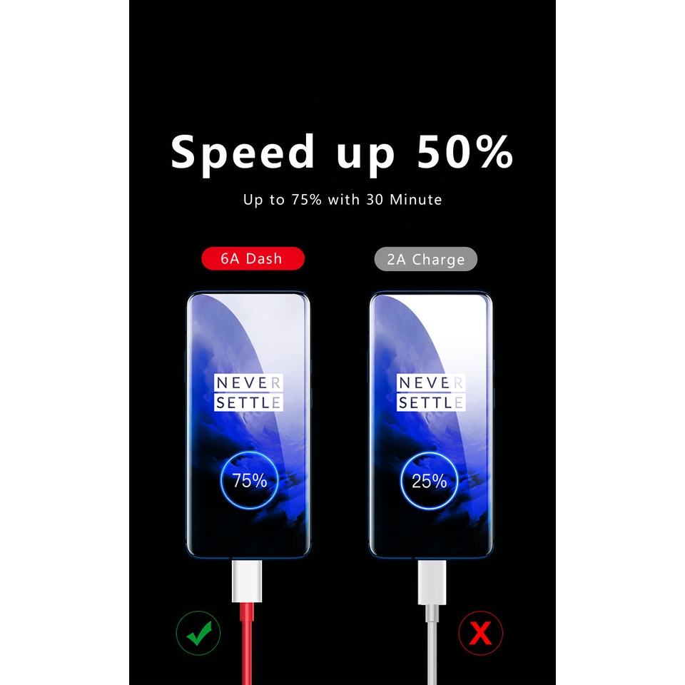 ONEPLUS Cáp Sạc Nhanh 6A Cho One Plus 8 7 Pro 7 T 7 T 6t 6 5t 5 3t 3 Warp