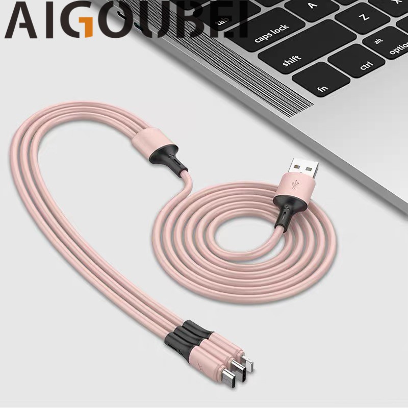 Dây Cáp Sạc Ba Trong Một 1.2M Bằng Nhựa Mềm Đa Năng Cho Android Apple Type C