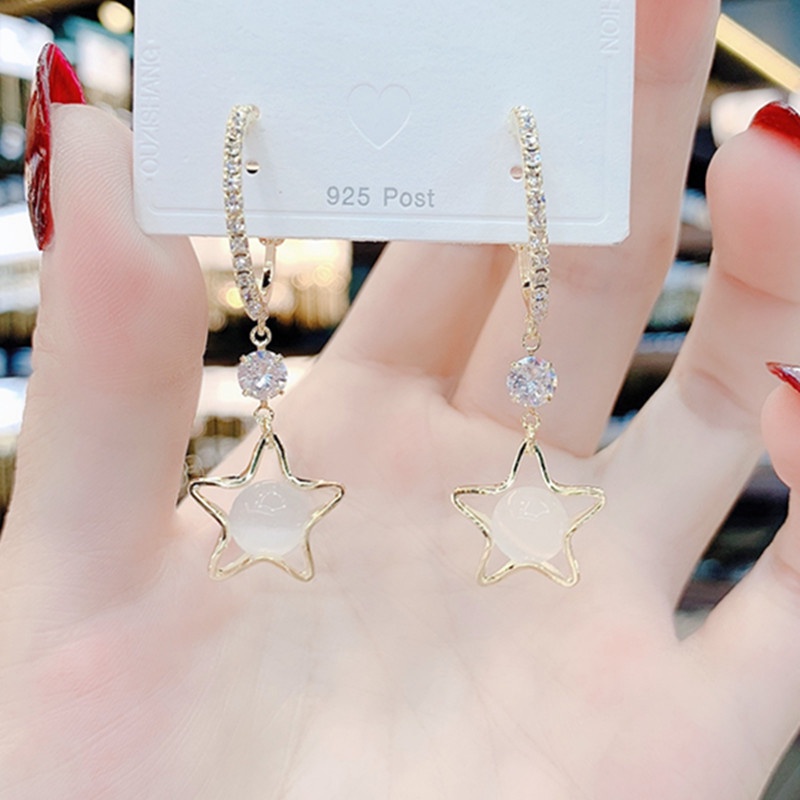 Bông tai nữ, Khuyên tai dáng dài phong cách thời trang Hàn Quốc nữ tính - B44