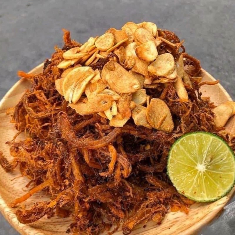 Khô heo cháy tỏi lon pet 300gr