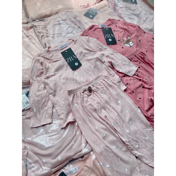 COMBO 2 BỘ LEN TĂM DÀI TAY VIỀN BÈO HỒNG HÌNH CÁO BÉ GÁI