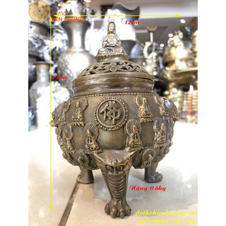 Lư Xông Trầm Phật Bà Bằng Đồng Hun Giả Cổ