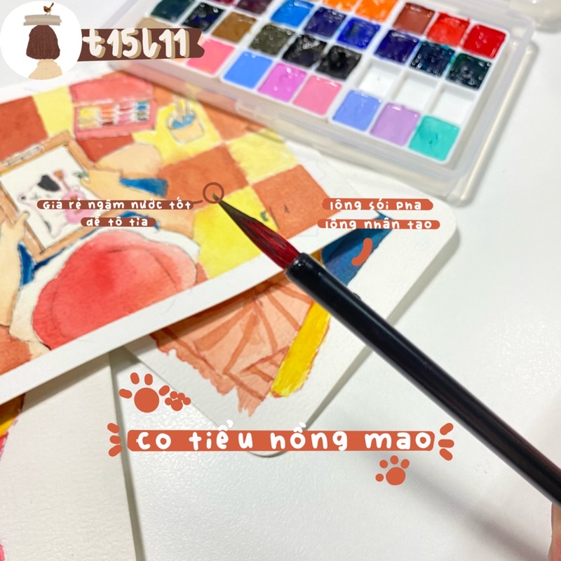 [t15l11] Cọ vẽ thư pháp Tiểu Hồng Mao